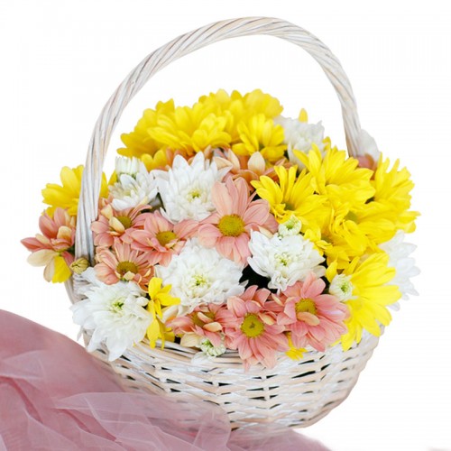 Летняя корзина цветов "Солнце в охапке"